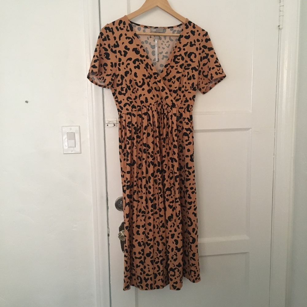 ASOS | leopard print faux wrap dress
